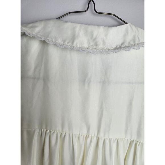 Vintage Barbizon Embroidered Long Nightgown cream, sz S Prairie, cottagecore - Picture 4 of 8